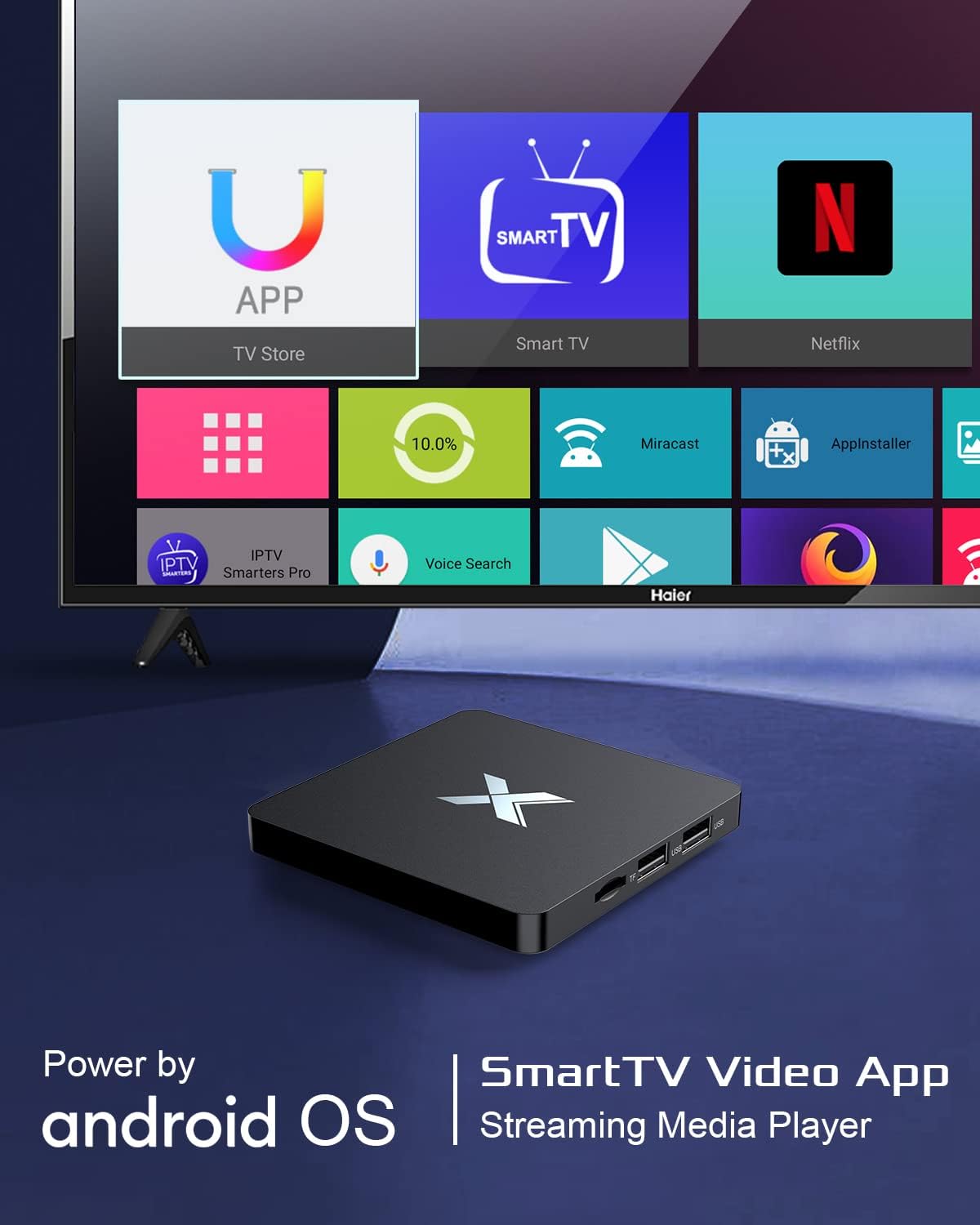 TV Box Android OS 4GB RAM 32GB ROM Quad Core Cortex A53 CPU Smart Media Player - Image 1