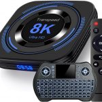 Android TV Box 12.0 4GB RAM 32GB ROM Support 8K 6K Dual-WiFi 2.4G 5.8G Android Box H618 Chipset with HDR10 BT5.0 USB 2.0 3D Ethernet with Mini Backlit Keyboard