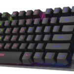 EvoFox Fireblade TKL Semi-Mechanical Gaming Keyboard with Rainbow Backlit& Breathing Effect, Floating Keycaps, 19 Anti-Ghosting & 12 Multimedia Keys, Windows Lock Key, Braided Cable (Black)