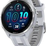 GARMIN FORERUNNER 965, TITANIUM BEZEL WITH WHITESTONE CASE AND WHITESTONE/POWDER GRAY SILICONE BAND