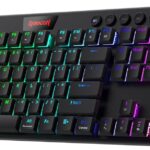 Redragon K618 PRO 3-Mode Wireless RGB Mechanical Keyboard, BT/2.4Ghz/Wired Low Profile Win/Mac Gaming Keyboard w/Ultra-Thin Design, Dedicated Media Control & Linear Red Switch