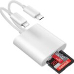 SD Card Reader for iPhone [Apple MFi Certified] 2 in 2 SD Card Adapter USB C Lightning to SD/Micro SD, Dual Slot Memory Card Reader for iPhone16 15/iPad/Samsung/Camera/SDHC/SDXC