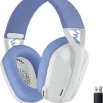 Logitech G435 LIGHTSPEED & Bluetooth Wireless Gaming Headset - Ultra Lightweight 165g over-ear headphones, built-in mics, 18h battery, compatible with Dolby Atmos, PC, PS4, PS5, Mobile - White