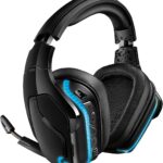 Logitech G935 Wireless Gaming Headset, 7.1 Surround Sound, DTS Headphone:X 2.0, 50mm Pro-G Drivers, 2.4 GHz, Flip-to-Mute Mic, Lightsync RGB, G-Keys, PC/Mac/Xbox One/PS4/Nintendo Switch - Black/Blue