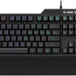 ASUS Membrane Gaming Keyboard for PC - TUF K1 | Programmable, Onboard Memory | Dedicated Volume Knob, Aura Sync RGB & Side Lighting | Detachable Wrist Rest | Spill-Resistant | Highly Durable | Black