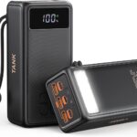 VEGER Power Bank 56000mAh, 130W PD/QC3.0 Portable Charger High Capacity Fast Charging USB C Battery Pack with Cables & LED Display and 3 gear Strong Flashlights & Compass for Outdoors